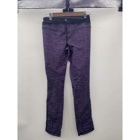 LULULEMON PURPLE MAUVE/BLACK LEGGINGS SZ 4 - Picture 1 of 12